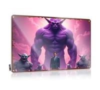 LOP Plaque humoristique en étain « Man In Suit Surrounded By Fantasy Monsters Against A Pink Sky » pour bar (30 x 40 cm)