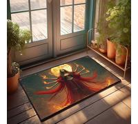 LOP Tapis d'intérieur avec motif de figurine enchanteresse avec plusieurs bras tenant des flammes, paillasson amusant pour porte d'entrée (40 x 60 cm)