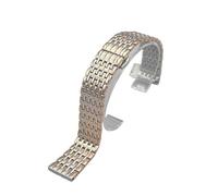 LOPAKACTAG Bracelet de montre fin en acier inoxydable, accessoires 12 mm 14 16 18 20 22, or argent, étanche, boucle papillon, L4(Silver Rose Gold,22mm)