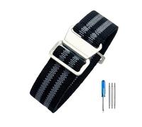 LOPAKACTAG Bracelet de montre Tudor Black Bay for petites fleurs rouges, série Bronze, en toile nylon élastique et respirante style parachute, 18, 20 22 mm(Black Gray-Steel,18mm)