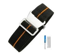 LOPAKACTAG Bracelet de montre Tudor Black Bay for petites fleurs rouges, série Bronze, en toile nylon élastique et respirante style parachute, 18, 20 22 mm(Black Orange-Steel,22mm)