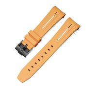 LOPAKACTAG Bracelet en caoutchouc for montre Blancpain x Swatch, collaboration avec boucle acier inoxydable, 22 mm, interface incurvée, unisexe, remplacement de bracelet(Yellow black line 02)