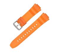 LOPAKACTAG Bracelet en résine for montres Casio G-Shock MCW-100H/110H W-S220 HDD-S100 WV-200 AE-2000/2100, silicone TPU étanche, 16 mm(Orange)