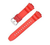 LOPAKACTAG Bracelet en résine for montres Casio G-Shock MCW-100H/110H W-S220 HDD-S100 WV-200 AE-2000/2100, silicone TPU étanche, 16 mm(Red)