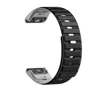 LOPAKACTAG Bracelet magnétique en silicone for montres Garmin Fenix 5/5 Plus, 6/6 Pro/6X et Forerunner 970/745/935/965 - Remplacez votre bracelet(Black and gray,26mm)
