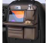 LOPAMCGH 2 Piece Organiseur de Siège Arrière pour Lamborghini Countach LPI 800-4, Sac de Rangement pour Siège de Voiture avec Tablette Pliable, Organiseur Voiture Cuir Multifonction,B Brown