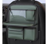 LOPAMCGH 2 Piece Organiseur de Siège Arrière pour Lamborghini Countach LPI 800-4, Sac de Rangement pour Siège de Voiture avec Tablette Pliable, Organiseur Voiture Cuir Multifonction,C Green