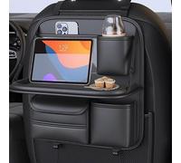 LOPAMCGH 2 Piece Organiseur de Siège Arrière pour Lamborghini Countach LPI 800-4, Sac de Rangement pour Siège de Voiture avec Tablette Pliable, Organiseur Voiture Cuir Multifonction,A Black