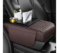 LOPAMCGH Coussin Accoudoir Voiture pour Hyundai Elantra 2021 2022 2023, Housse Console Centrale en Cuir PU avec Porte-Gobelet & Poche de Rangement, Organisateur D'accoudoir Voiture,D Coffee