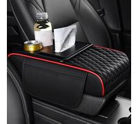 LOPAMCGH Coussin Accoudoir Voiture pour Tesla Model X Signature Series/X P100D, Housse Console Centrale en Cuir PU avec Porte-Gobelet & Poche de Rangement, Organisateur D'accoudoir Voiture