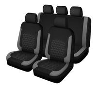 LOPAMCGH Housse de Siège Voiture pour Citroen C4 Cactus Crossover SUV 2014-2021, Housse de Protection Siège Voiture, Ensemble de Housses Siège Avant et Arrière, Respirant Antidérapant 5 Seats,C Grey