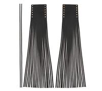 LOPART 7/8" Poignées De Moto Couverture en Cuir Poignée À Franges 25MM Poignées De Guidon pour Indian Roadmaster Custom Moto Chef Vintage Poignées (Color : Le Noir)