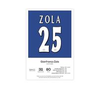 LOPEEY Gianfranco - Impression sur toile de football - Motif légende de Zola - Décoration pour chambre à coucher, bureau, chambre - Cadeau - 60 x 90 cm