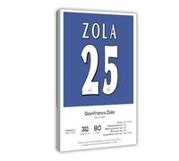 LOPEEY Gianfranco Impression sur toile représentant les statistiques du football de Zola - Décoration murale pour salon, chambre à coucher - 30 x 45 cm