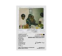 LOPEEY Poster de couverture d'album de musique du rappeur américain Kendrick Lamar Good Kid M A D CITY - Impression sur toile - Décoration murale pour salon, chambre à coucher - 30 x 45 cm