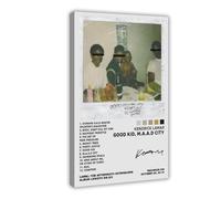 LOPEEY Poster de couverture d'album de musique du rappeur américain Kendrick Lamar Good Kid M A D CITY - Impression sur toile - Décoration murale pour salon, chambre à coucher - 20 x 30 cm