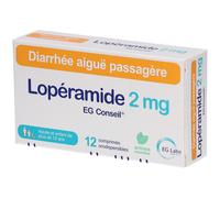 LOPERAMIDE EG CONSEIL 2 mg contre diarrhées - Dès 12 ans Boîte comprimés Comprimé(S) Orodispersible(S) pc(s)