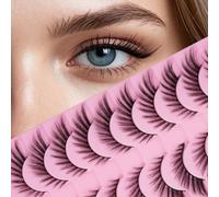LOPHE 10 Paires de Faux Cils 3D Oeil de Chat, Volume Russe Extrême - Cils Artificiels Réutilisables,Utilisations avec Effet Racines Denses & Pointe Effilée,(W0806-F)