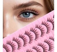 LOPHE 10 Paires Faux Cils 3D Oeil de Chat, Volume Russe Extrême, SA203 | Cils Artificiels Réutilisables, Racines Denses et Pointe Effilée