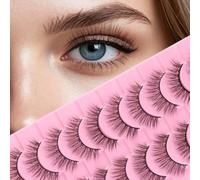 LOPHE 10 Paires Faux Cils 3D Oeil de Chat, Volume Russe Extrême, SA204 | Cils Artificiels Réutilisables, Racines Denses et Pointe Effilée
