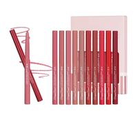 LOPHE 12 Couleurs Lipliner Crayon Set,Nude Crayons à Lèvres,Crayon à Lèvres Onctueux et Crémeux,Imperméable à l'Eau Lèvres Maquillage Soft Pencil Durable Mat Lisse Ultra Fine Lipliner, 12PCS-B