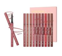 LOPHE 12 Couleurs Lipliner Crayon Set,Nude Crayons à Lèvres,Crayon à Lèvres Onctueux et Crémeux,Imperméable à l'Eau Lèvres Maquillage Soft Pencil Durable Mat Lisse Ultra Fine Lipliner, 12PCS-F