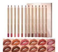 LOPHE 12 Couleurs Lipliner Crayon Set,Nude Crayons à Lèvres,Crayon à Lèvres Onctueux et Crémeux, Imperméable à l'Eau Lèvres Maquillage Soft Pencil Durable Mat Lisse Ultra Fine Lipliner, 12PCS-A
