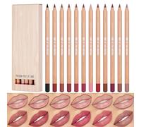 LOPHE 12 Couleurs Lipliner Crayon Set,Nude Crayons à Lèvres,Crayon à Lèvres Onctueux et Crémeux,Imperméable à l'Eau Lèvres Maquillage Soft Pencil Durable Mat Lisse Ultra Fine Lipliner, 12PCS-C