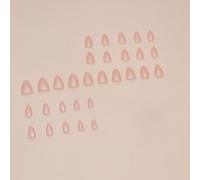 LOPHE 24 Pièces Ongles à Coller Manucure, Faux Ongles Court Carrés Français Rose Nude Ongles, Nails Autocollants pour Femme et Fille Nail Art,B