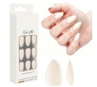 LOPHE 32PCS Ongles A Coller, Faux Ongles Nu en Forme D'amande, Colle | Ongles A Coller, Kit de Faux Ongles, Texture Premium, Parfait pour Le Quotidien, Les Rendez-Vous et Les Séances Photo