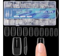 LOPHE 600PCS Capsule Americaine Ongle, 10 Tailles Capsule D'ongle, C | Faux Ongles Transparents, Couverture Intégrale Transparente, Formes Diverses, Pas Besoin de Limer, pour Salon de Manucure