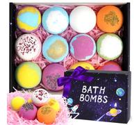 LOPHE Bombes de Bain,12 pcs Coffret Cadeau Boules de Bain, Bombes de Bain Moussant aux Huiles Essentielles, Végétalien et Sans Cruauté, Cadeaux pour CadeauFille,Fete des Meres,la Saint Valentin,Noël
