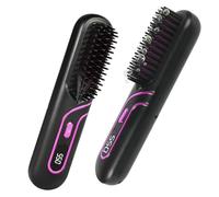LOPHE Brosse Lissante Pour Cheveux, Lisseur Cheveux Sans Fil Portable Mini Lisseur Cheveux Brosse avec ÉCran 4 Température Réglable Chauffant Peigne à Cheveux pour Voyage et Domicile,Noir