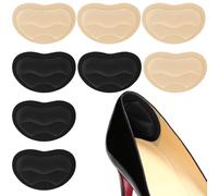 LOPHE Coussinet Talon 4 Paires, Protège Talon Mousse à Mémoire de Forme avec Soutien de la Voûte Plantaire, Antidérapant, Semelle pour Chaussures Trop Grandes, Talons, Baskets, Noir+Chair