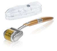 LOPHE Derma Roller, Derma Roller 0.5mm Dermaroller Visage, Roller Micro Aiguille pour Anti-rides Anti-âge Retrait de Cicatrice Acne Vergetures pour Visage Corps Yeux(Or)