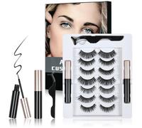 LOPHE Ensemble de Cils Magnétiques avec Eye-Liner Magnétique Imperméable et Pince à Épiler, 7 Paires de Faux Cils 3D Réutilisables, Faux Cils Naturels Sans Colle, Faciles à Porter, Aspect Naturel