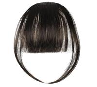 LOPHE Extensions de cheveux à clipser - Frange incurvée - Brun noir - Pour une transformation rapide du style (marron noir)