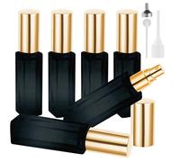 LOPHE Extracteur Diffuseur de Parfum, 6PCS Flacon de Parfum Carré avec Pompe, 10ml Vaporisateur Parfum Voyage, Bouteille Vaporisateur de, pour Huiles Parfumé, Date, Travail, Vacances, Bleu-Or