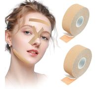 LOPHE Facial Myofascial Lift Tape, 2Pcs Autocollant Visage Invisible Instantané, Face Toning Belts, Anti Wrinkle Patches, Neck Lift Tape Unisex For Firming and Tightening Skin 2.5cm*5m