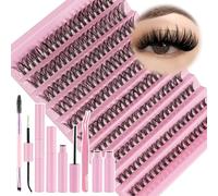 LOPHE Faux Cils Individuel avec Lash Bond and Remover Kit,Extension Cils 40D Degré de Boucle 60-75 degrés,200 Grappe Cils Professionnel 8-16mm Individual Lashes,pour Usage Personnel et Domestique