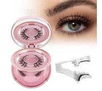 LOPHE Faux Cils Magnetique,2 PCS Naturel Faux Cils Magnetique,Cils Magnetique Réutilisables avec Applicateur, Aucune Colle Nécessaire Facile à porter et à Enlever avec Instructions,Rose