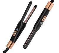 LOPHE Fer Lisseur-Boucleur 2-en-1 30M Ions Anti-Frisottis | Styler Compact Voyage 23cm | Température 120-200°C | Tension Universelle 110-240V | Pour Franges/Cheveux Courts/Barbes
