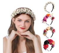 LOPHE Fleur Artificiel Mariée Serre Tête,Serre-Tête à Couronne de Fleurs Mexicaines,Bandeau à Cheveux Fleur Couronne Guirlande, pour Fille et Femme Bridal Hairband Floral Garland Headpiece,C
