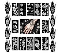 LOPHE Kit de Pochoirs pour Tatouage Temporaire Autoadhésifs Réutilisables, Facile à Utiliser, Idéal pour Fêtes, Carnaval, Halloween, Anniversaires, C-20PCS