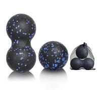LOPHE Lot 2 Balles de Massage, Boules Haute Densité, Balle de massage double boule pour la Relaxation et soulager les douleurs musculaires, Masser les Pieds, dos, épaules, Bras(orange)
