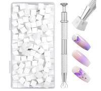 LOPHE Lot 200 Éponges Dégradé Nail Art Eva, Porte-Éponge Métallique | Avec Étui de Rangement, Sponge Dégradé Ongles, Effet Ombré Parfait pour Débutantes