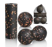 LOPHE Lot 3 Balles de Massage, Boules Haute Densité, Balle de massage double boule pour la Relaxation et soulager les douleurs musculaires, Masser les Pieds, dos, épaules, Bras(Bleu)