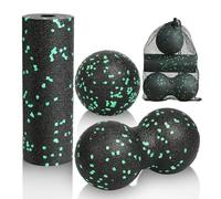 LOPHE Lot 3 Balles de Massage, Boules Haute Densité, Balle de massage double boule pour la Relaxation et soulager les douleurs musculaires, Masser les Pieds, dos, épaules, Bras(Vert)