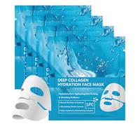 LOPHE Masque Collagene Visage,Bio Collagen Face Mask,4 PCS Masque de Nuit Hydrogel Hydratant,Masque Anti-Rides au Collagène Profond pour Tous Types de Peau,Resserrement des Pores,Traitement Des Rides
