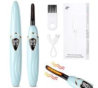 LOPHE Recourbe Cils Chauffant,Recourbe Cil Professionnel Recourbe-cils Électrique Portable avec Brosse Température réglable de 60 à 90 °C, Recourbe-cils Lash Lift USB, Bleu Clair